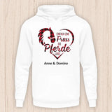 Eine Frau die Pferde liebt - Personalisierbarer Pferde Hoodie (Unisex)