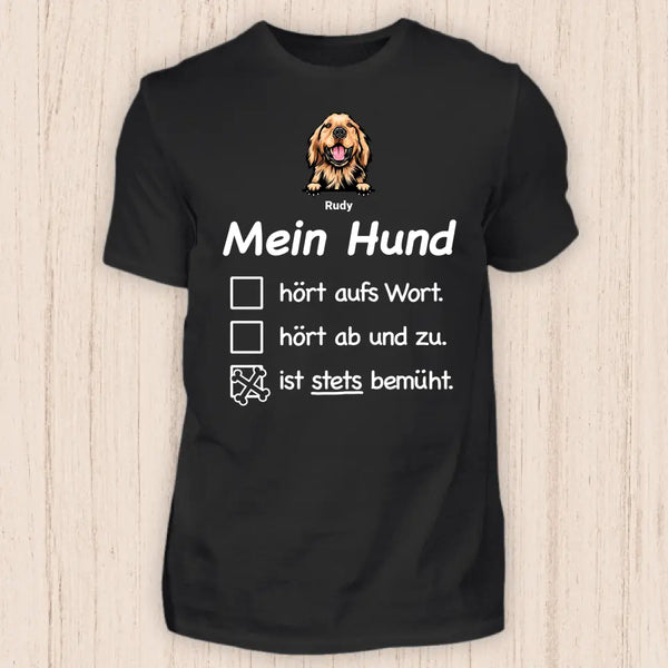 Stets Bemüht - Personalisierbares Hunde T-Shirt copy