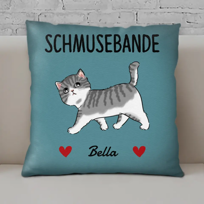 Schmusebande - Personalisierbares Katzen Kissen