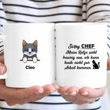 Traurige Katze, kann nicht arbeiten - Personalisierbare Tasse