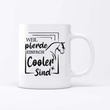 Pferd mit Hufeisen - Personalisierbare Pferde Tasse